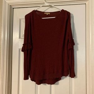 Democracy tunic with ruffle sleeve